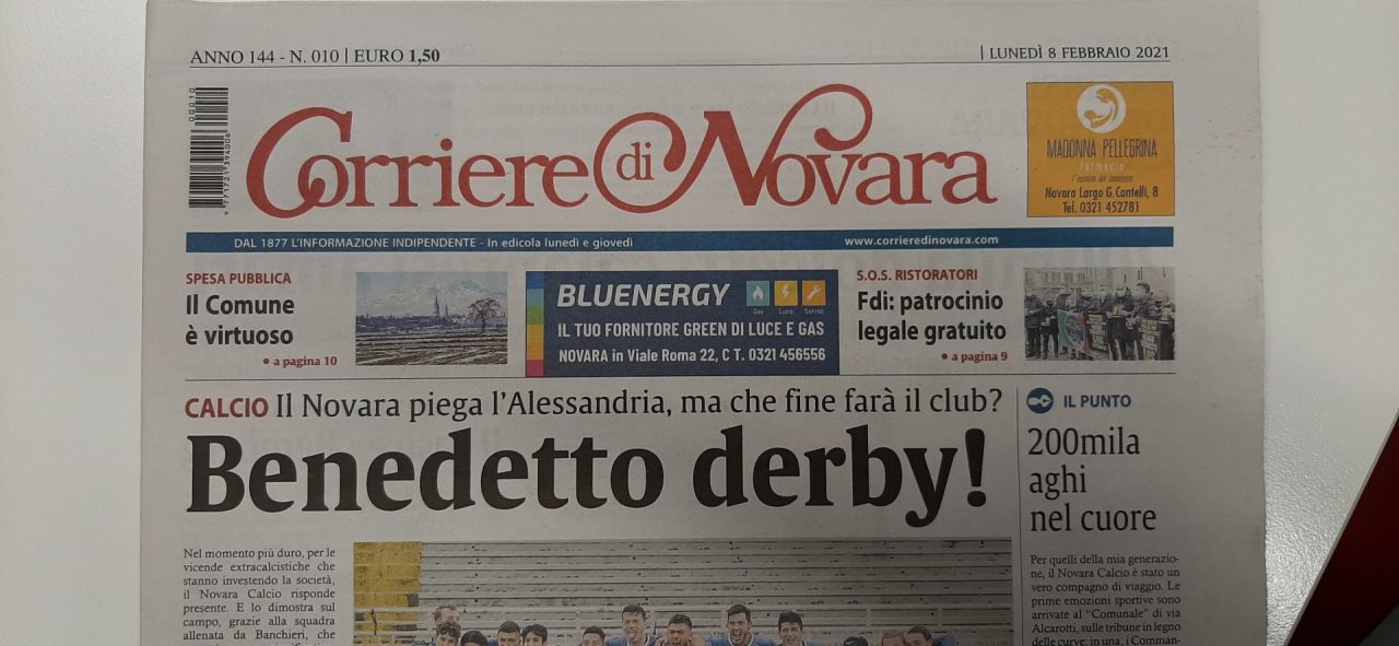 Il Corriere di Novara di giovedì sarà regolarmente in edicola a mezzogiorno