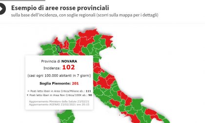 In Piemonte la situazione peggiora ma il novarese è ampiamente sotto la soglia critica