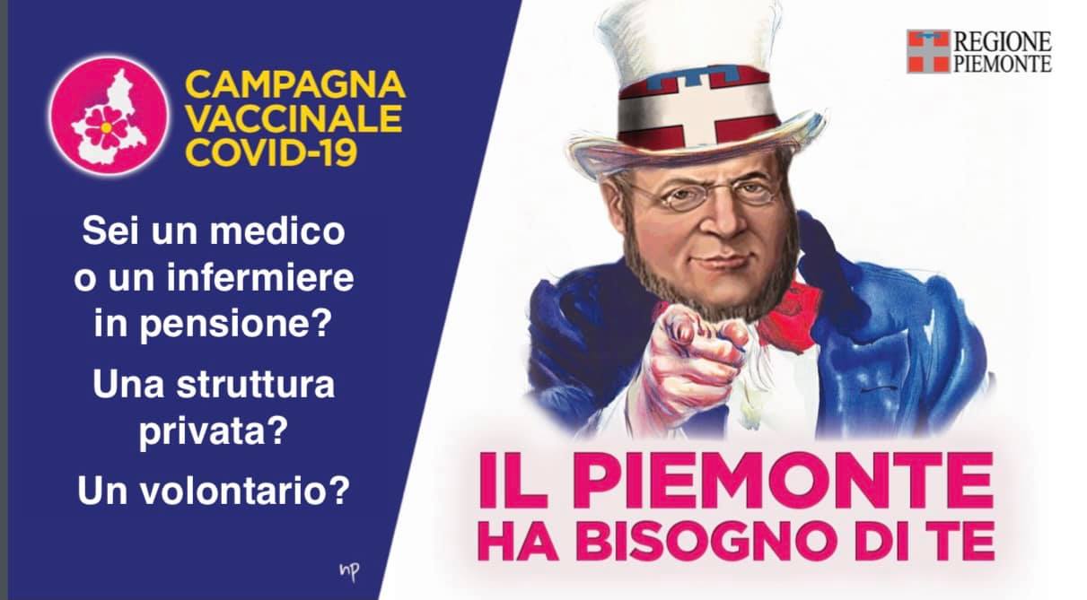 Cavour si trasforma nello zio Sam per il reclutamento di volontari piemontesi per il vaccino