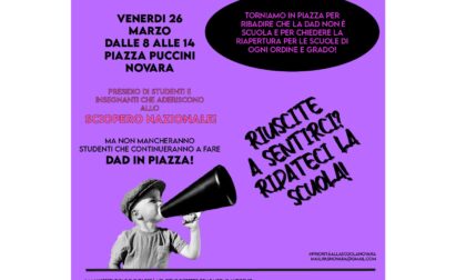 Oggi sciopero della Dad, studenti in piazza anche a Novara: "Priorità alla scuola"
