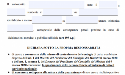 Torna l’autocertificazione: scarica e stampa