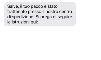 "Il tuo pacco è in giacenza": attenzione alla truffa via SMS