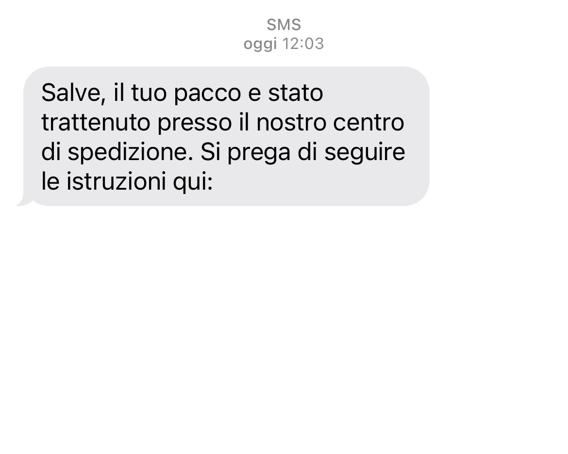 “Il tuo pacco è in giacenza”: attenzione alla truffa via SMS