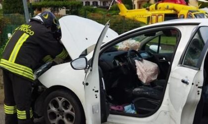 Incidente a Oleggio: automobilista soccorso con l'elicottero in via San Giovanni