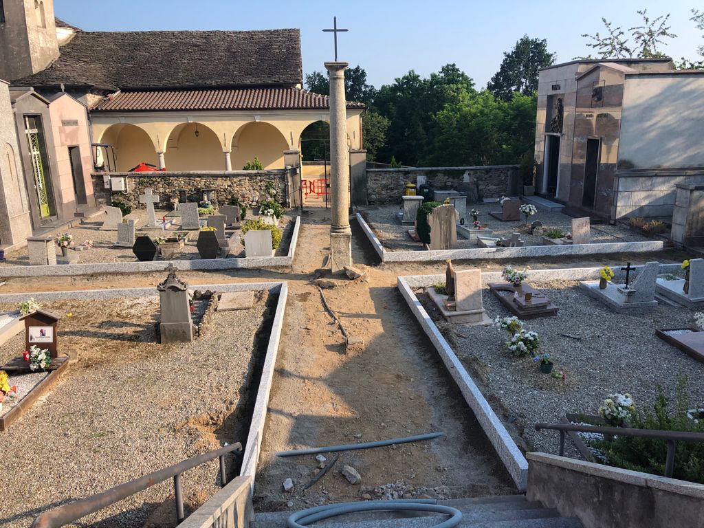 A Gozzano partiti i lavori al cimitero di Bugnate e al Lido