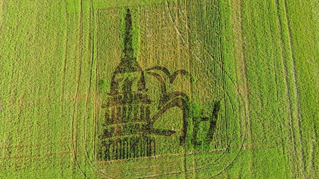 La cupola di San Gaudenzio realizzata nelle risaie di Borgolavezzaro