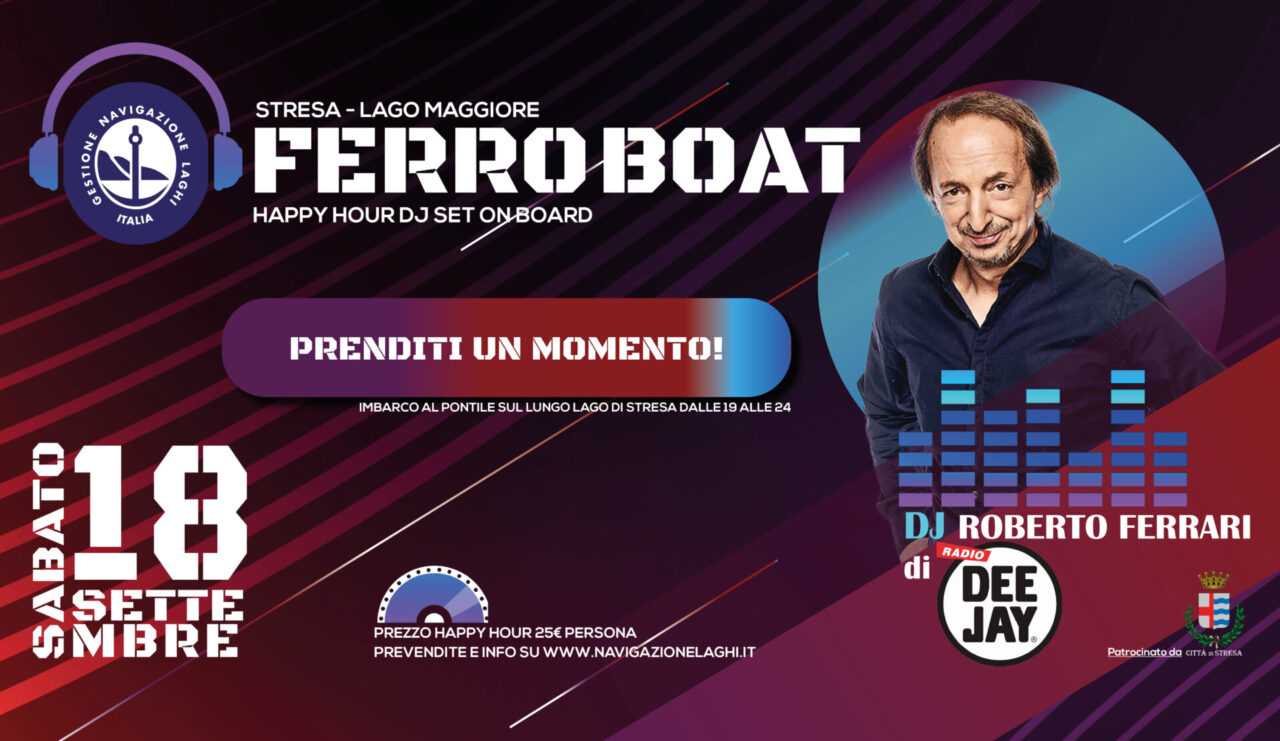 Roberto Ferrari di Radio Deejay salirà sulla motonave Verbania, a Stresa