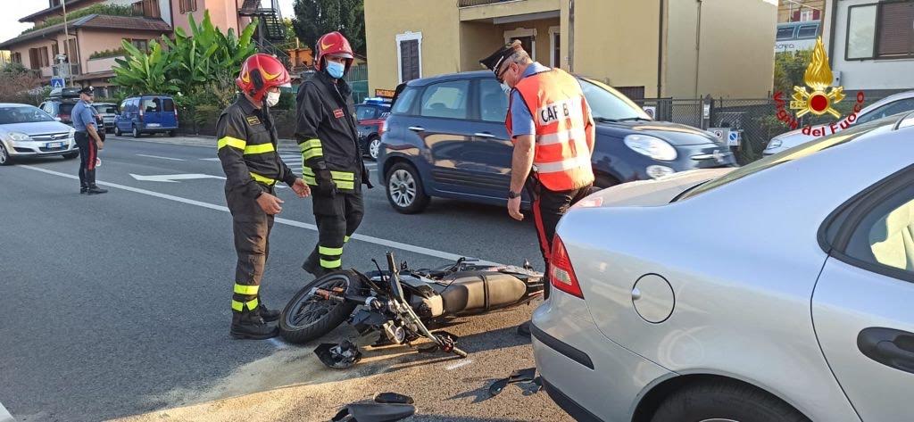 Incidente sul Sempione a Dormelletto: ferito motociclista