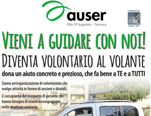 Auser Novara cerca nuovi volontari al volante