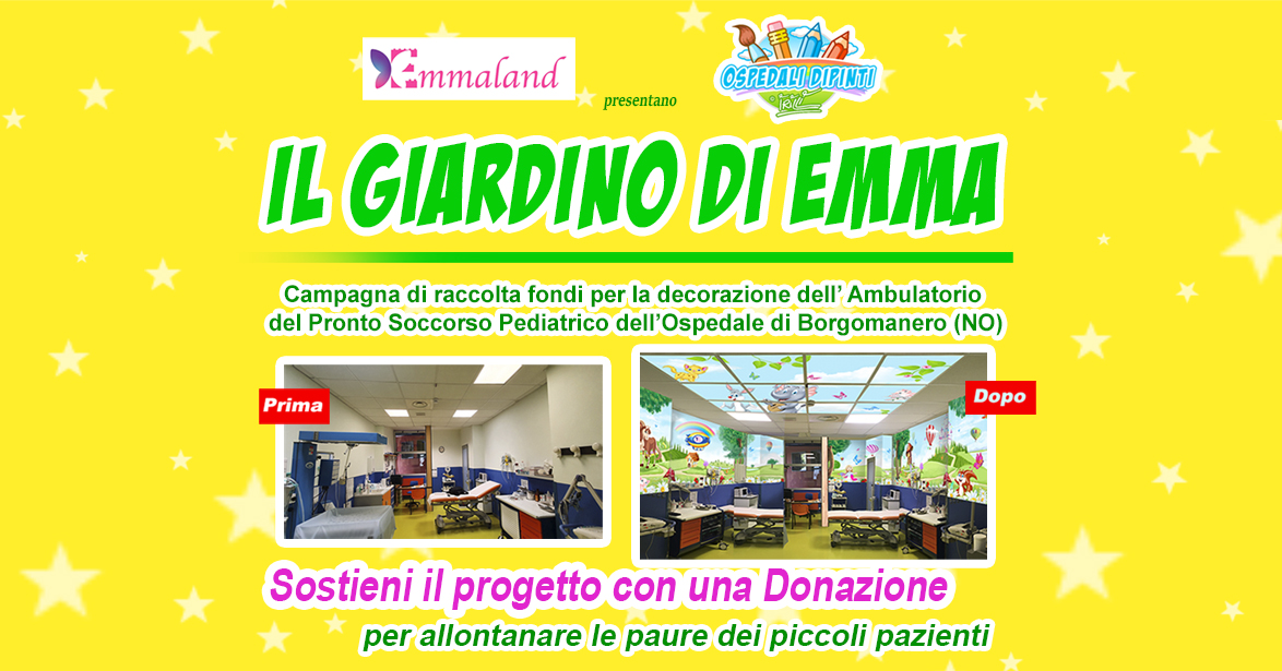 Raccolta fondi per trasformare il Pronto soccorso pediatrico di Borgomanero nel “Giardino di Emma”