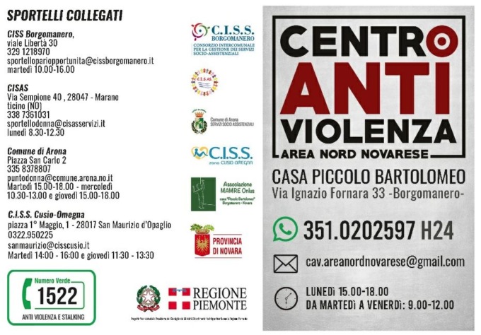Al centro antiviolenza di Borgomanero nel 2021 sono state 75 le richieste
