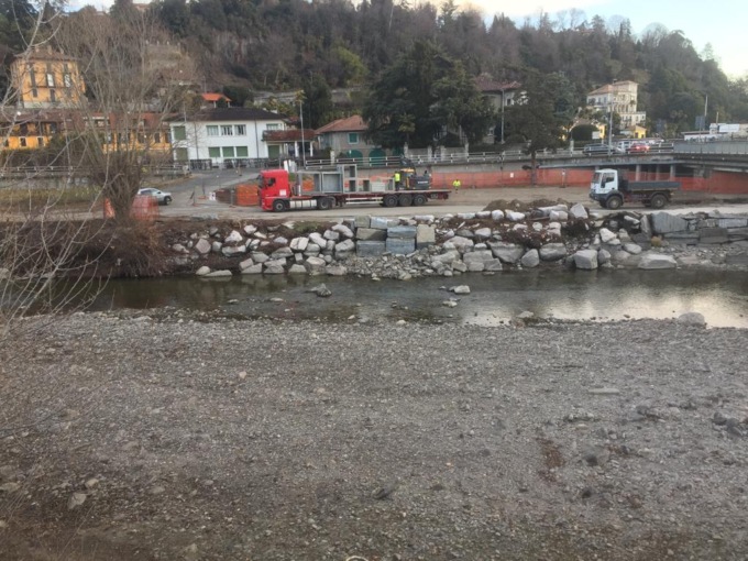 Lavori in corso sul torrente San Giovanni a Verbania