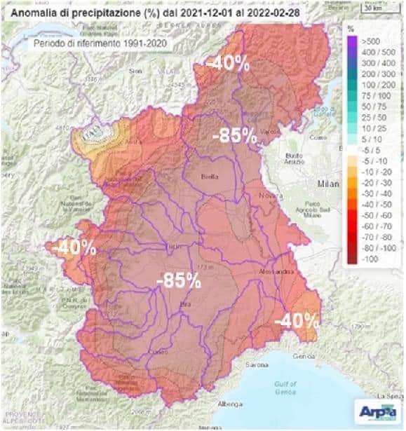 Inverno 2021/2022, stagione dei record: non piove da 85 giorni