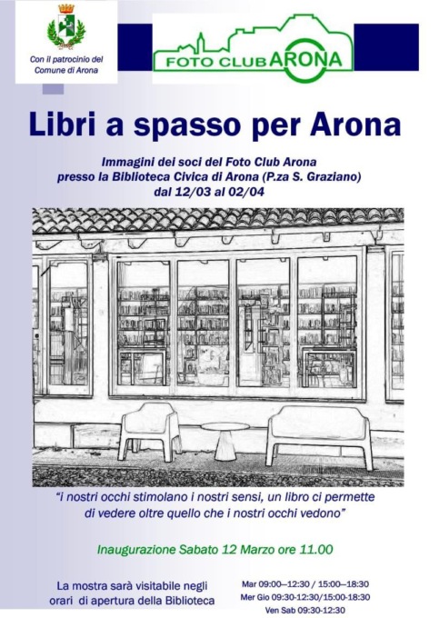 Il Fotoclub aronese presenta la mostra “Libri a spasso per Arona”