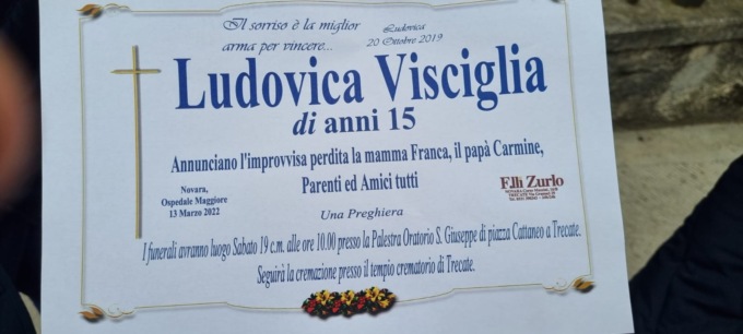 Sabato il funerale di Ludovica Visciglia, morta a 15 anni sul Tagadà