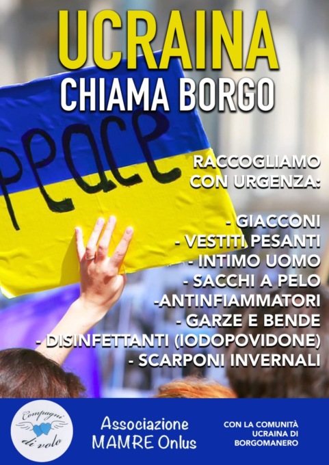 A Borgomanero si raccolgono vestiti e aiuti per l’Ucraina