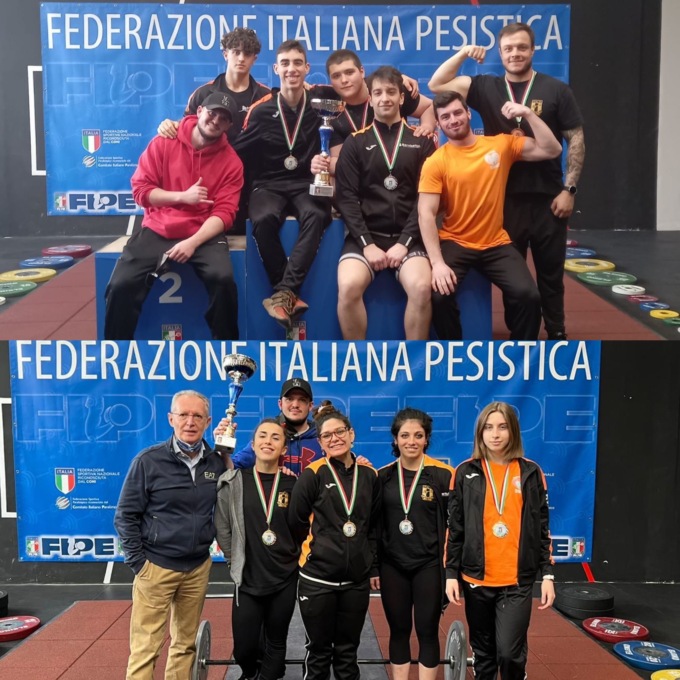Il team Quisquash 2000 Novara nella Top Ten della Pesistica Italiana
