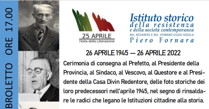 Domani come nel 1945: alle autorità le foto dei loro predecessori della Liberazione