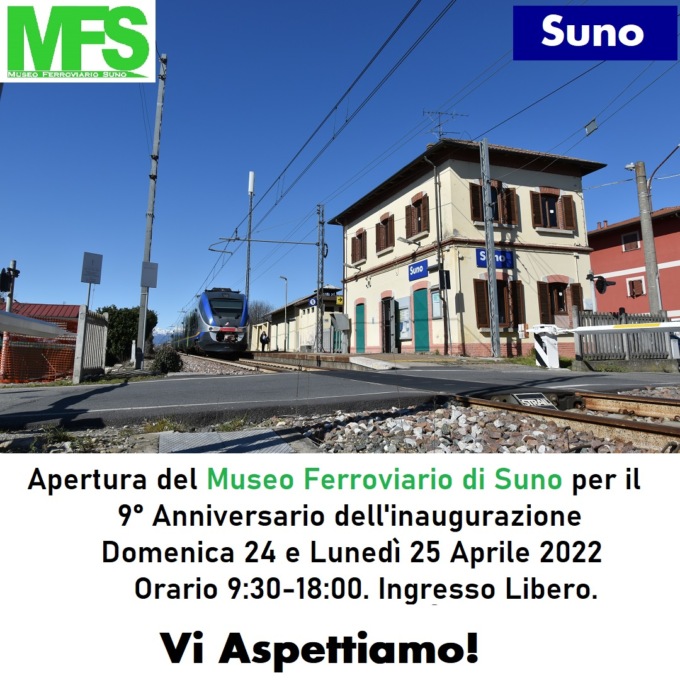 A Suno per il 9° anniversario dall’inaugurazione aprirà il museo ferroviario domenica 24 e lunedì 25 aprile