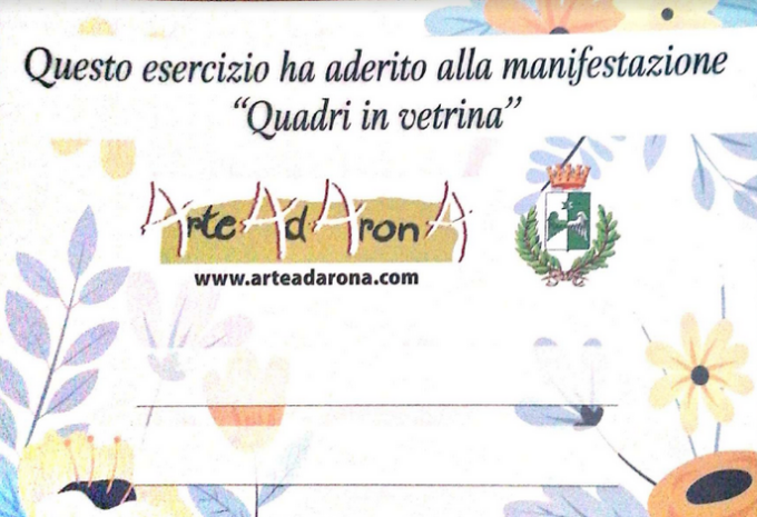 Quadri in vetrina per quindici giorni con Arte ad Arona