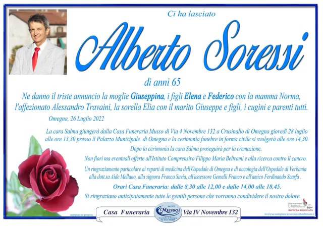 Omegna muore il neo sindaco Alberto Soressi