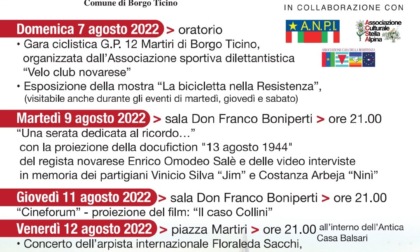 Commemorazione dell'eccidio di Borgo Ticino: il programma