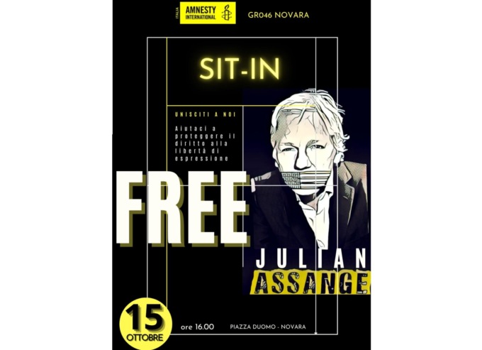 Liberazione di Julian Assange: sit in a Novara