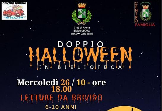 Domani letture paurose per bambini in biblioteca ad Arona