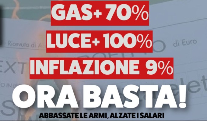 Sindacati: “12 ottobre mobilitazione, respingiamo la speculazione sul gas e sull’energia”