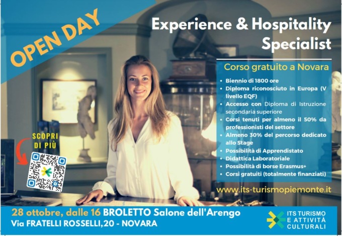 Con Its Turismo e Attività Culturali “Experience e Hospitality Specialist”, corso gratuito a Novara