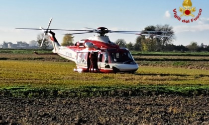 Soccorritori in azione a Cerano per cercare una persona scomparsa