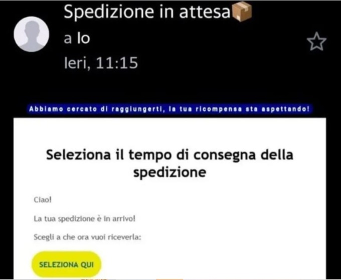 “Pacchi in giacenza”: occhio alla mail truffa di Natale