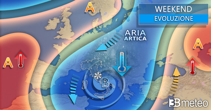Ciclone mediterraneo porterà freddo, neve a quote basse e burrasche di vento