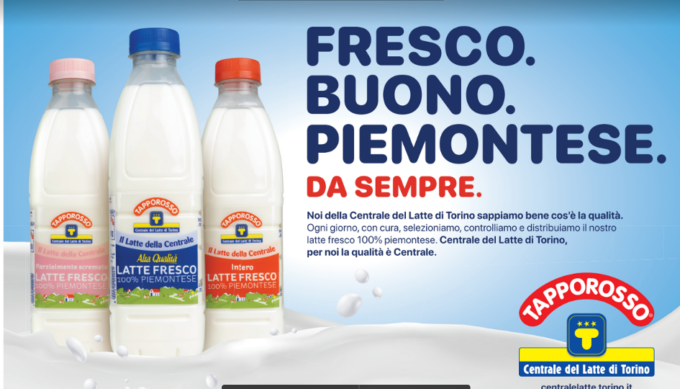 Centrale del latte, al via la campagna di comunicazione del Tapporosso “Fresco. Buono. Piemontese. Da sempre”