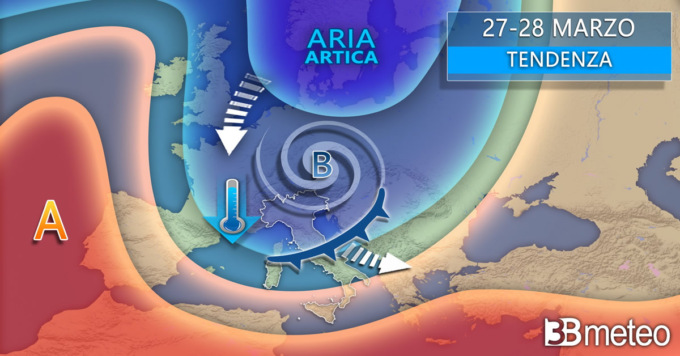 In arrivo piogge e temporali, poi anche freddo tardivo e neve