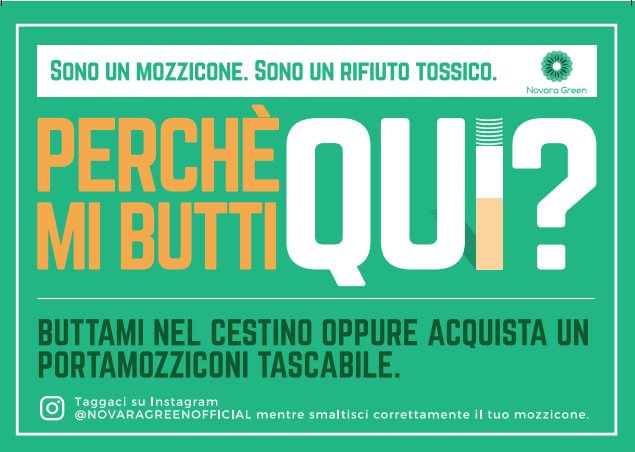 Novara Green contro l’abbandono a terra dei mozziconi