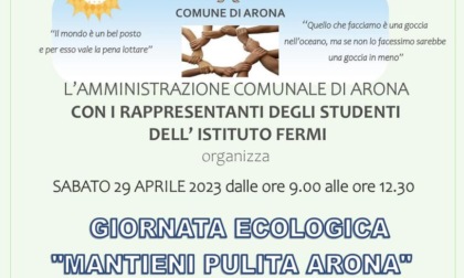 "Giornata ecologica-Mantieni Arona pulita": l'evento sabato