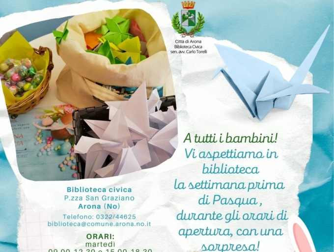 A Pasqua in biblioteca ad Arona ovetti e origami per tutti i bambini