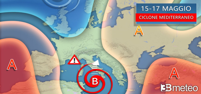 In arrivo potente ciclone mediterraneo: nubifragi e venti