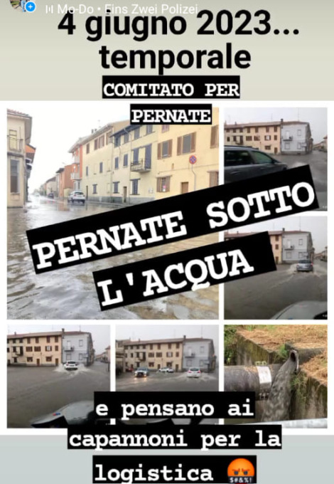 “Dieci minuti di pioggia e Pernate è finita sott’acqua” – FOTO E VIDEO