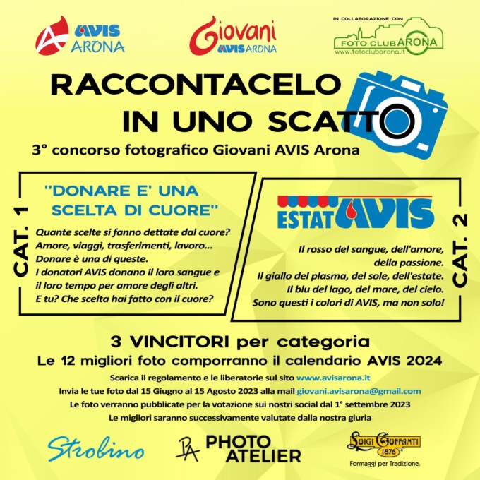 Concorso fotografico con i giovani dell’Avis di Arona
