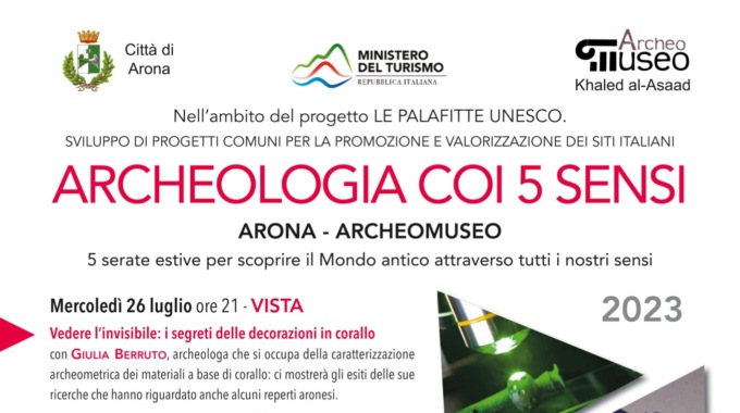 “Metti una sera al museo: archeologia coi 5 sensi” ad Arona