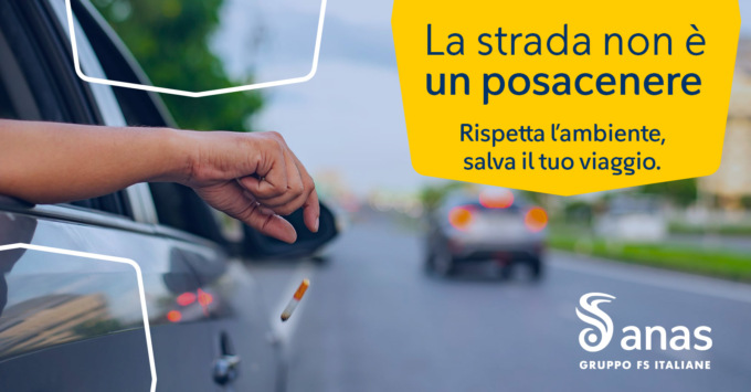 “La strada non è un posacenere”: la campagna di Anas
