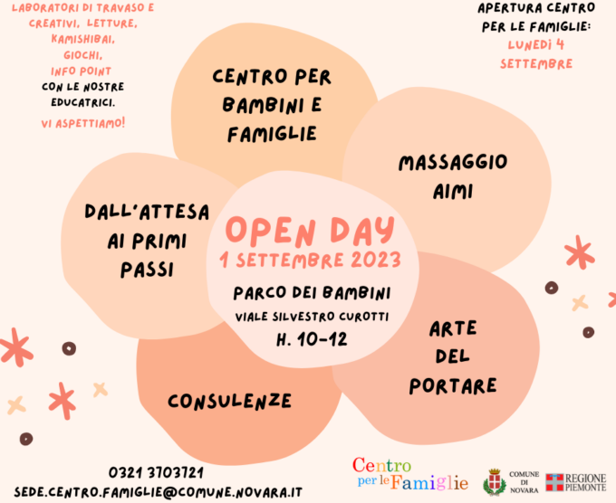 Open Day oggi al Centro per le famiglie di Novara