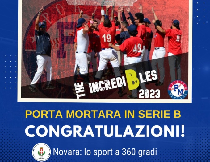 Il PortaMortara Novara Baseball&Softball è promosso in Serie B