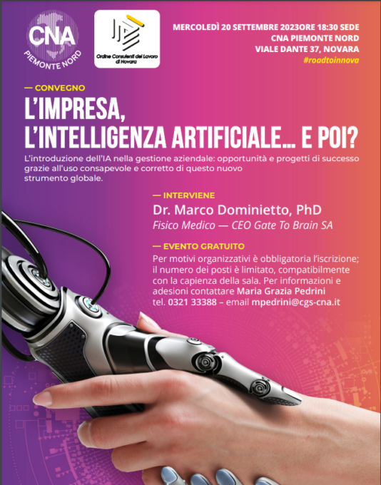 Intelligenza artificiale e imprese: se ne parla in un convegno