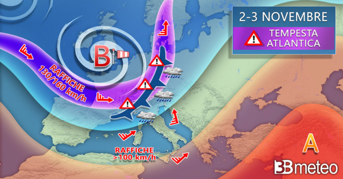 Maltempo non stop sull’Italia, dopo Ognissanti arriverà la tempesta atlantica Ciaran