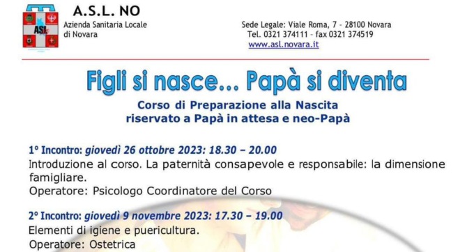 Corso di preparazione alla nascita per i papà a Novara