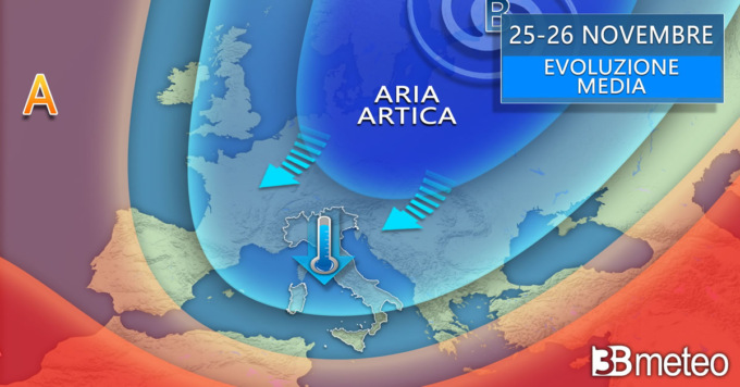 Arriva l’inverno nel weekend: irruzione artica con freddo, vento e anche la neve