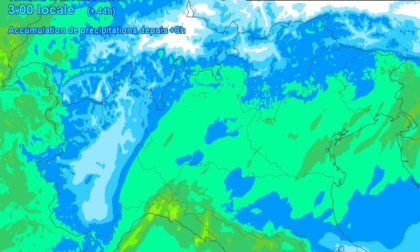 Domani arriva una rapida perturbazione con pioggia e deboli nevicate in quota